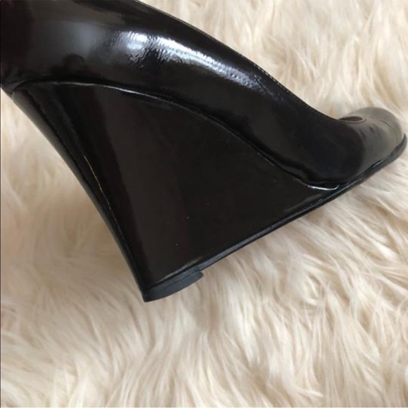 Christian Louboutin Patent Leather Wedge Heels - Picture 9 of 12